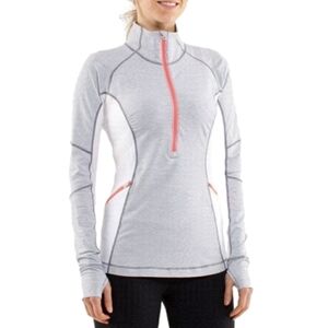 Lululemon RARE Run: Wild 1/2 Zip | White & Grey | floral lace | 6